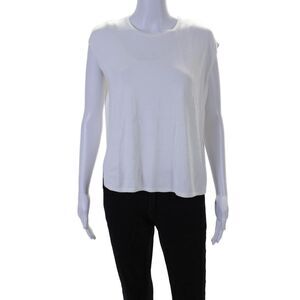 Shamask Womens Casual Sleeveless Round Neck Solid Blouse White Size 2